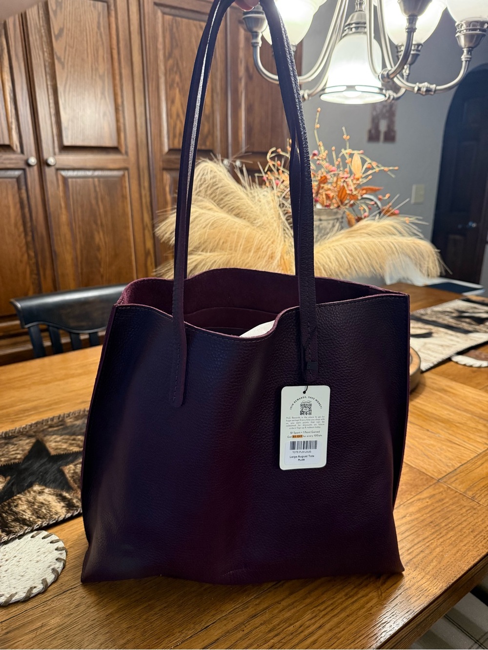 Portland Leather Plum August Tote